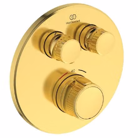 Ideal Standard CeraTherm Navigo - Miscelatore termostatico da incasso per doccia per 2 apparecchi, Oro spazzolato A7296A2