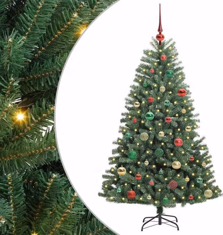 Albero di Natale Artificiale con Rami Pieghevoli Verde 150 cm