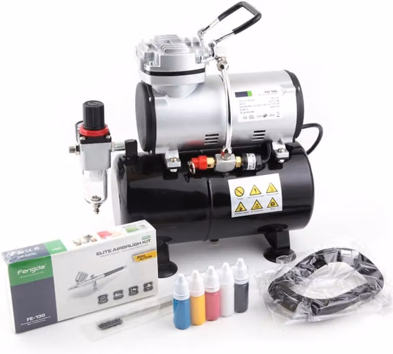 Kit di avviamento per aerografo – Compressore senza olio – Pistola a doppia azione – Serbatoio da 3 litri