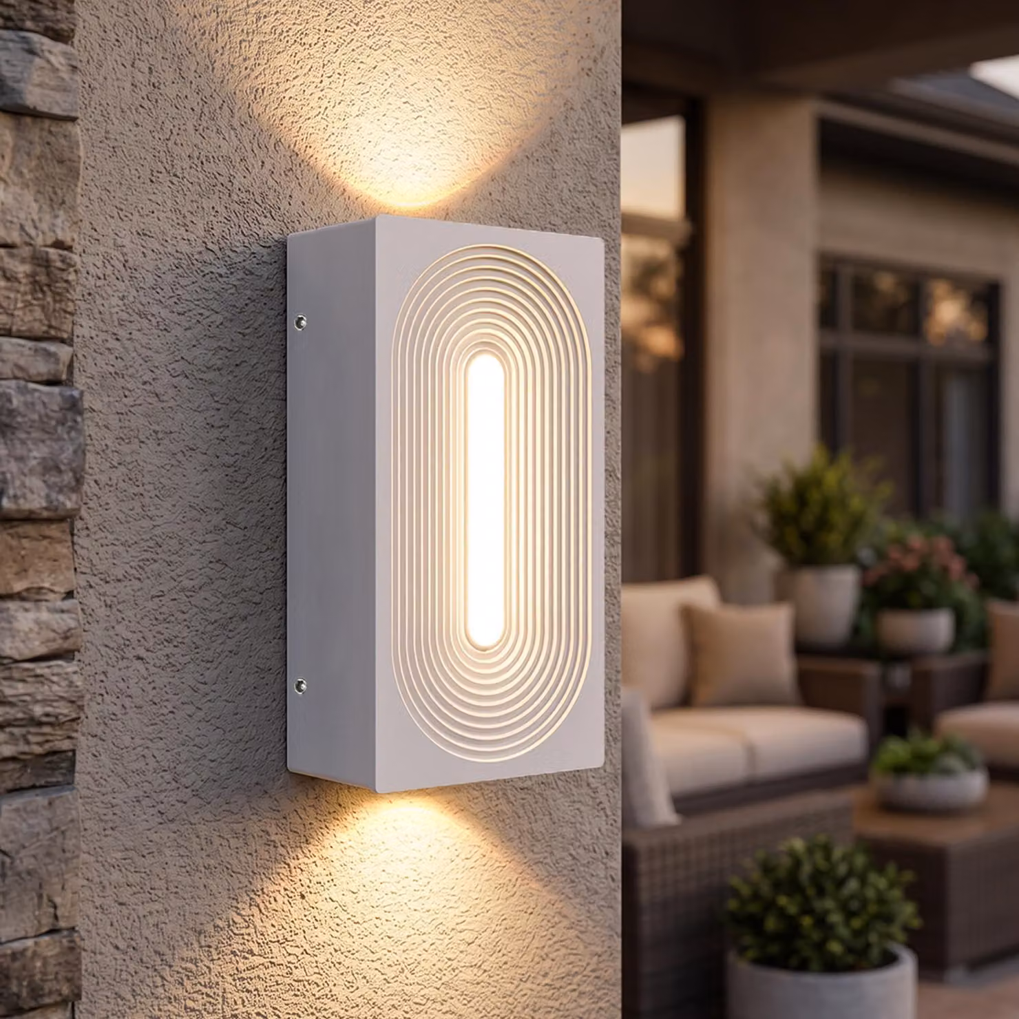 Lampada da parete a LED per esterni, 12W, 3000K, grado di protezione IP65, alluminio, dimensioni 21x10x6,5 cm