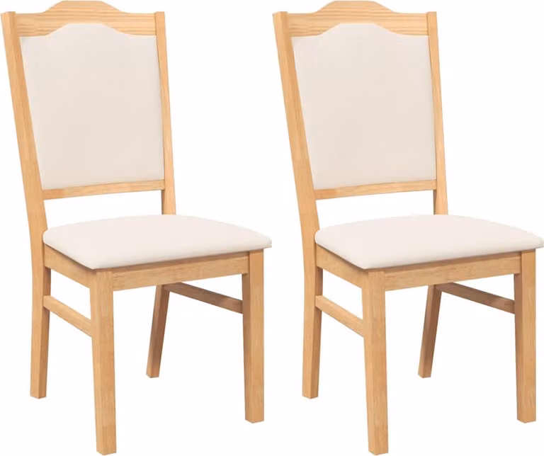 Sedie da Pranzo con Cuscini 2 pz in Legno Massello di Hevea
