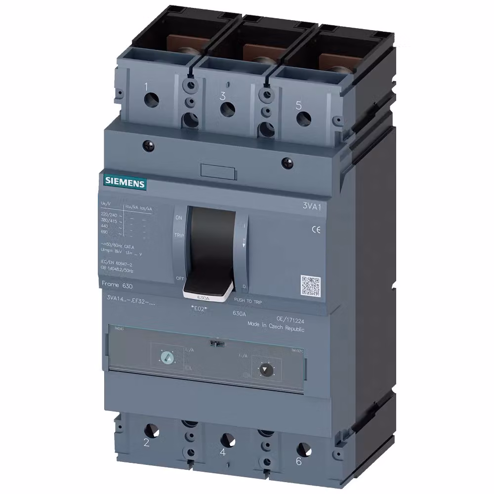 SIEMENS 3VA1463-4EF32-0AA0 Interruttore magnetotermico (MCCB) IEC BG630 630 A 3 poli 36 kA TM ATAM