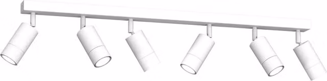 Barra con 6 faretti orientabili e dimmerabili Luminex Link bianca in metallo per soffitto con attacco GU10