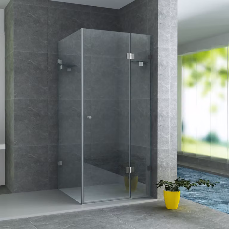 Cabina doccia Belvit con pannello laterale scorrevole, vetro temperato ESG da 8 mm con rivestimento nanotecnologico, dimensioni 80x80x195 cm