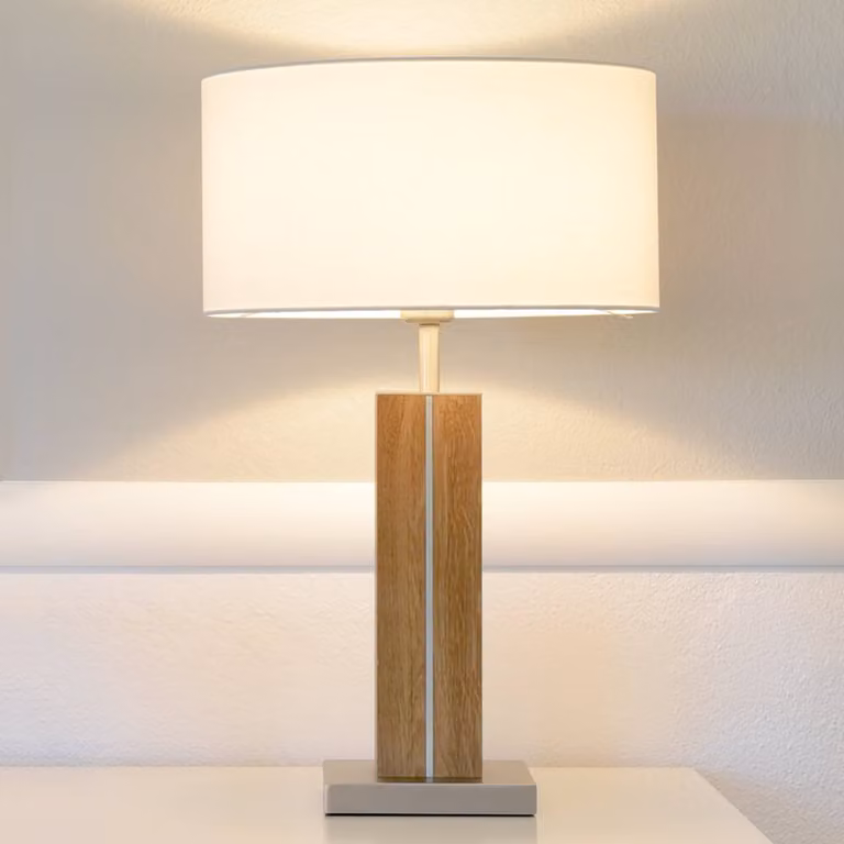 HerzBlut Lampada da tavolo Dana, Legno chiaro, Soggiorno / Sala da pranzo, Legno, Moderno, Lampada da tavolo