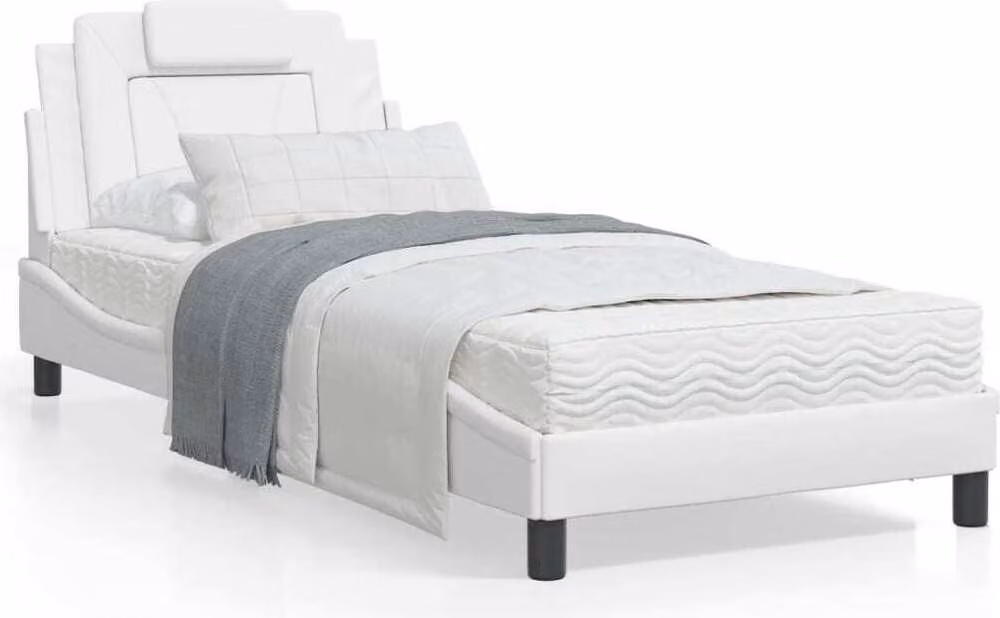 Maison Exclusive - Letto "Viana" con materasso bianco 90x200 cm in ecopelle