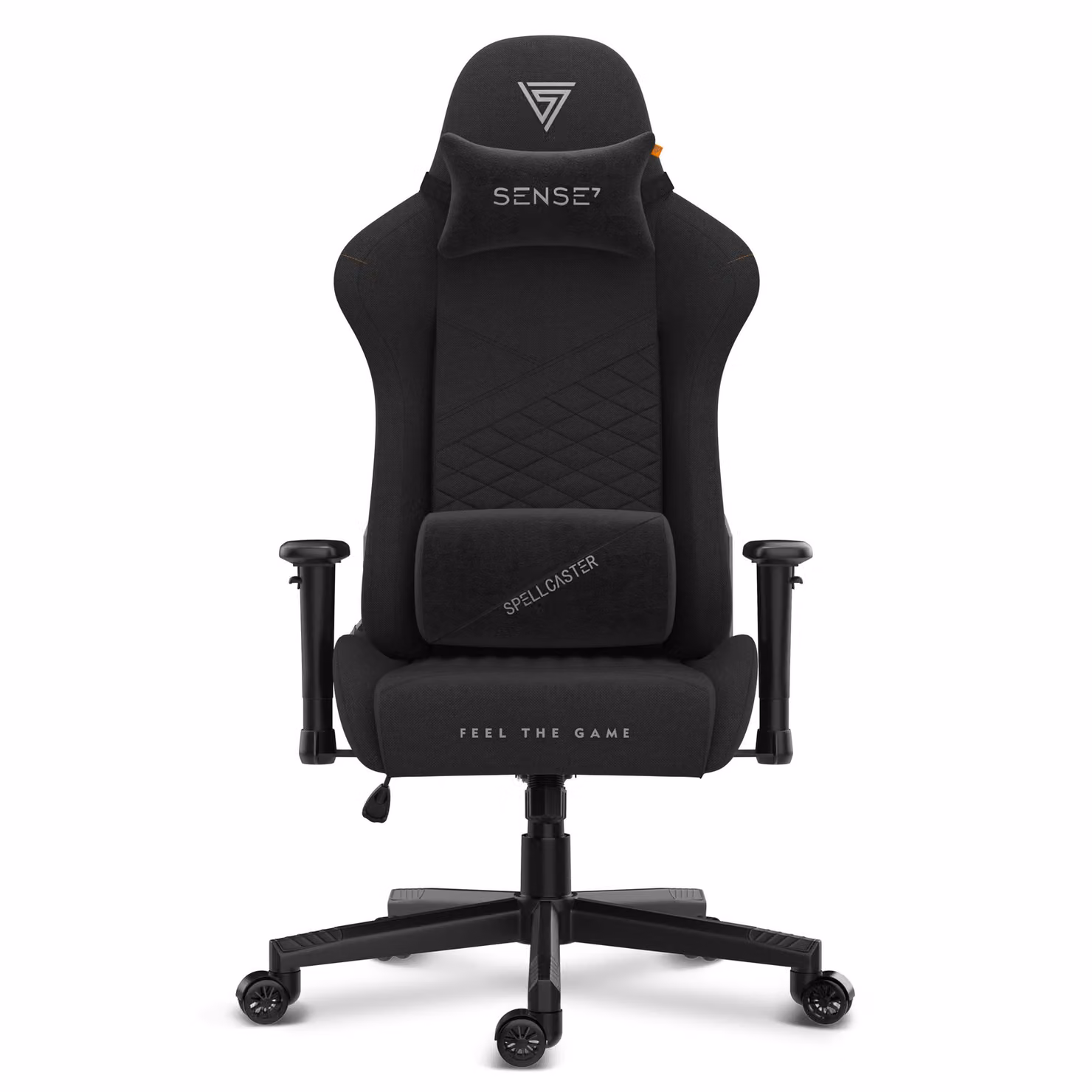 SENSE7 Spellcaster SENSHI Sedia da gaming in ecopelle nera - Sedia da ufficio ergonomica, sedia da scrivania, sedia da gaming, 150 kg, poltrona direzionale, schiuma a freddo