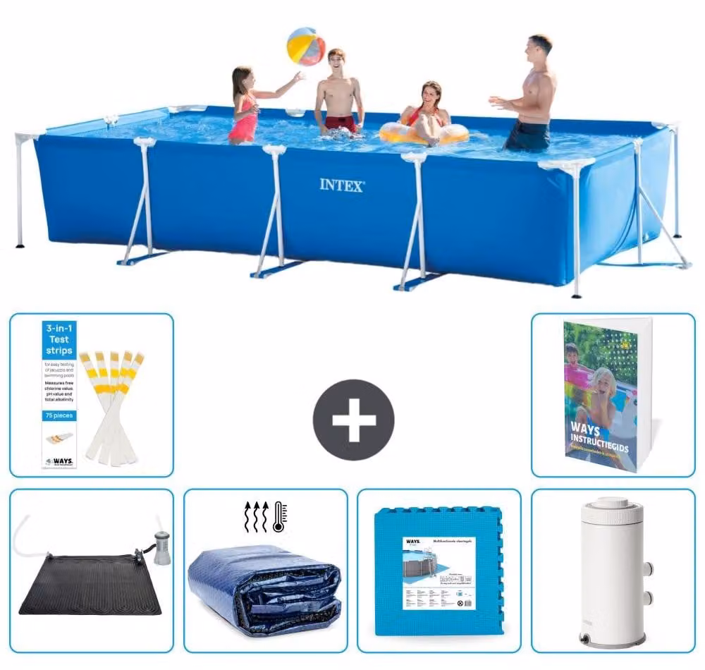 Piscina fuori terra rettangolare - 450x220x84 cm - composta da 5 elementi, modello S166