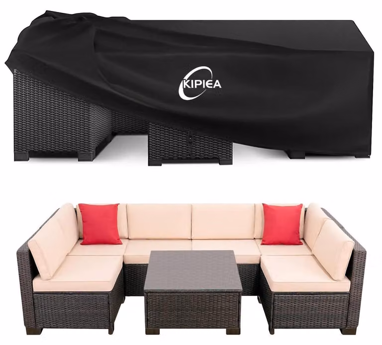 Copertura impermeabile per mobili da giardino, tessuto Oxford 420D, dimensioni 250x250x71 cm, forma quadrata, resistente al vento e ai raggi UV