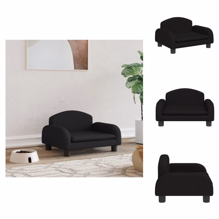 vidaXL Letto per cani nero 50x40x30 cm in tessuto - Letti per cani