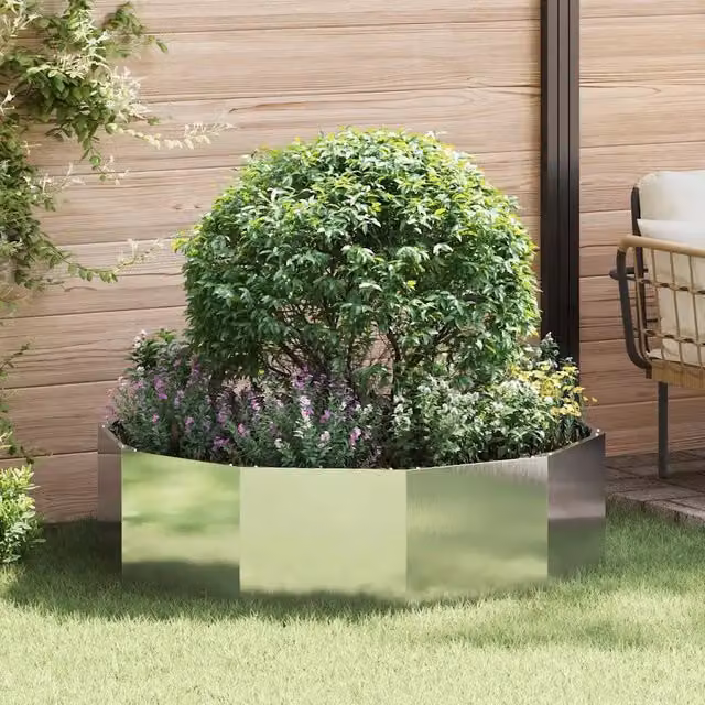 Fioriera-Vaso-Contenitore per Piante Argento 120 x 120 x 35 cm Acciaio inossidabile