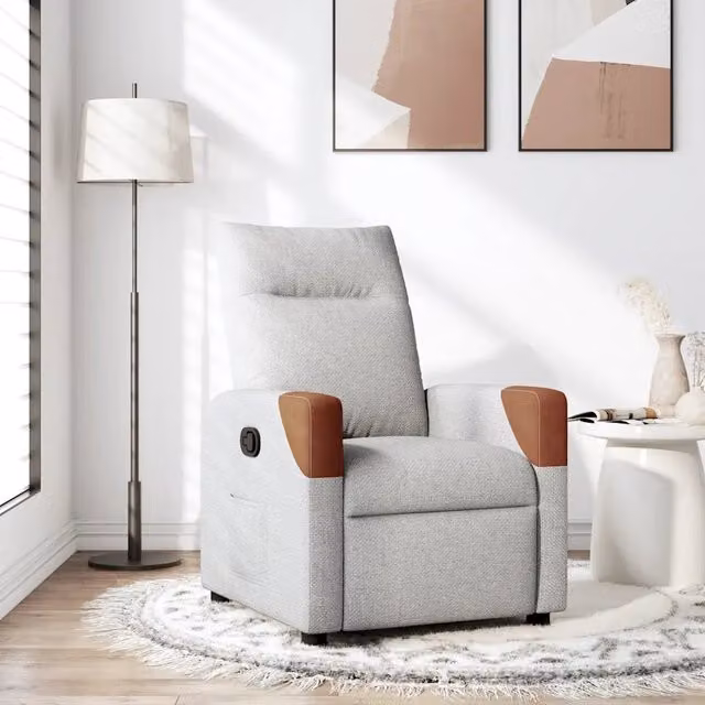 Divano Sedia-Poltrona Reclinabile in Tessuto Grigio Nuvola 394139