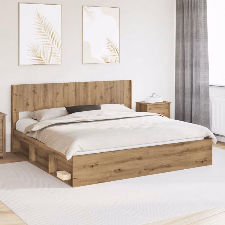 Testiera Letto Moderna vidaXL in Legno Rovere Marrone
