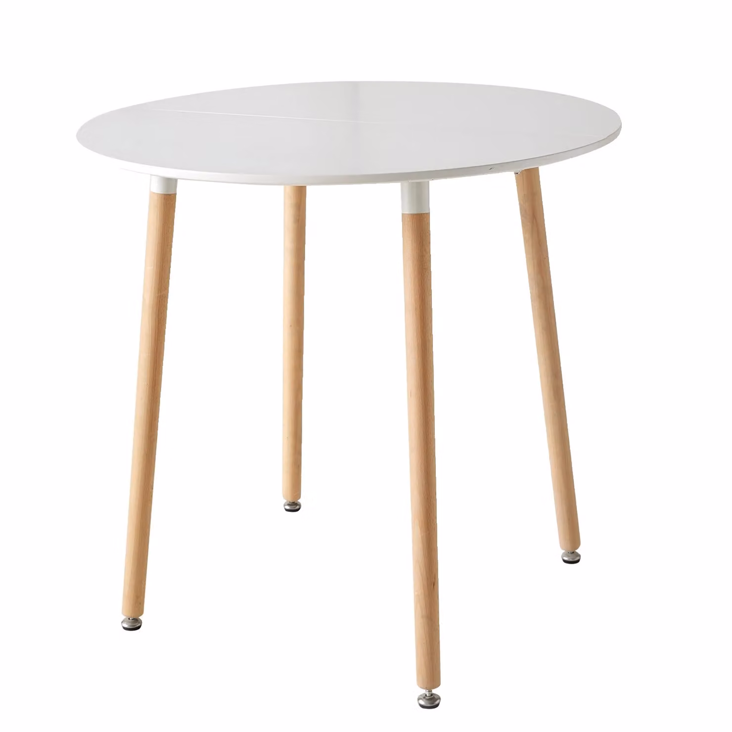 Tavolo da pranzo, design moderno, gambe in faggio massiccio, bianco
