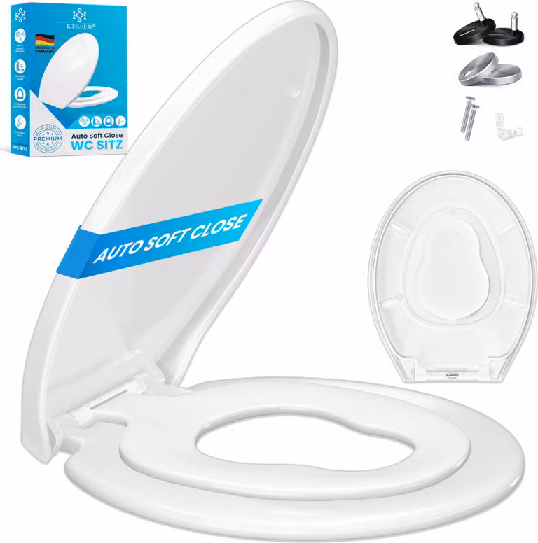 Coperchio per WC KESSER® in Duroplast, con sistema di chiusura rallentata e ammortizzata, e fissaggio in acciaio inossidabile