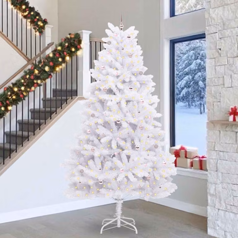 Maison Exclusive - Albero di Natale artificiale pieghevole, bianco, 300 cm, in PVC e acciaio