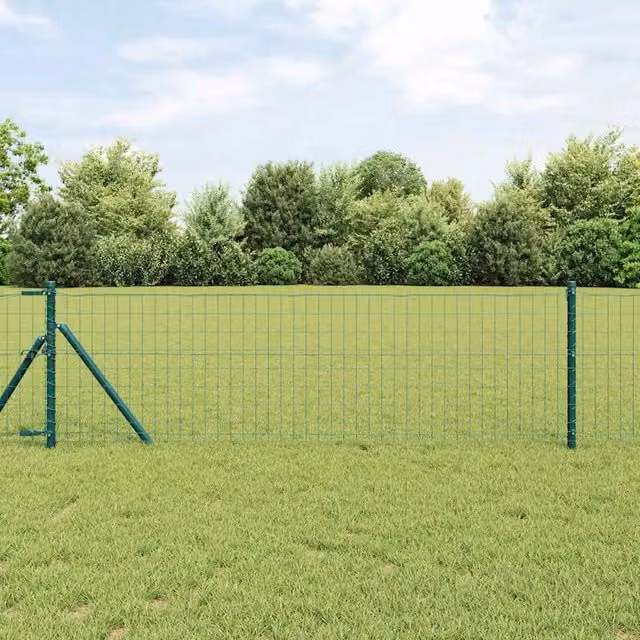 Recinzione in rete verde vidaXL con fissaggio a terra in acciaio rivestito in PVC, L: 50 cm, H: 40 cm – 1