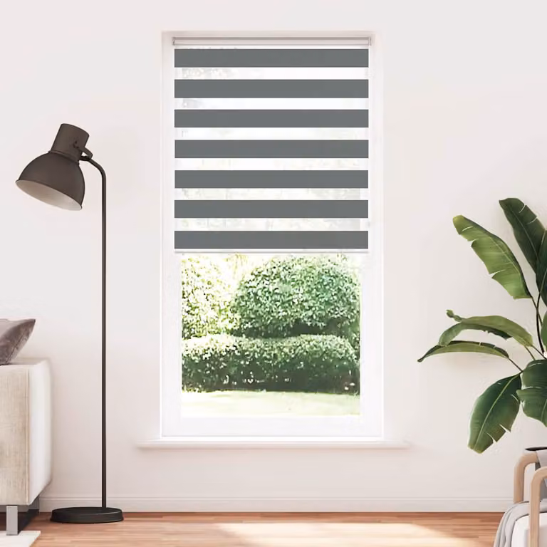 vidaXL Tenda a Rullo Zebra Larghezza Tessuto 110,9 cm Poliestere