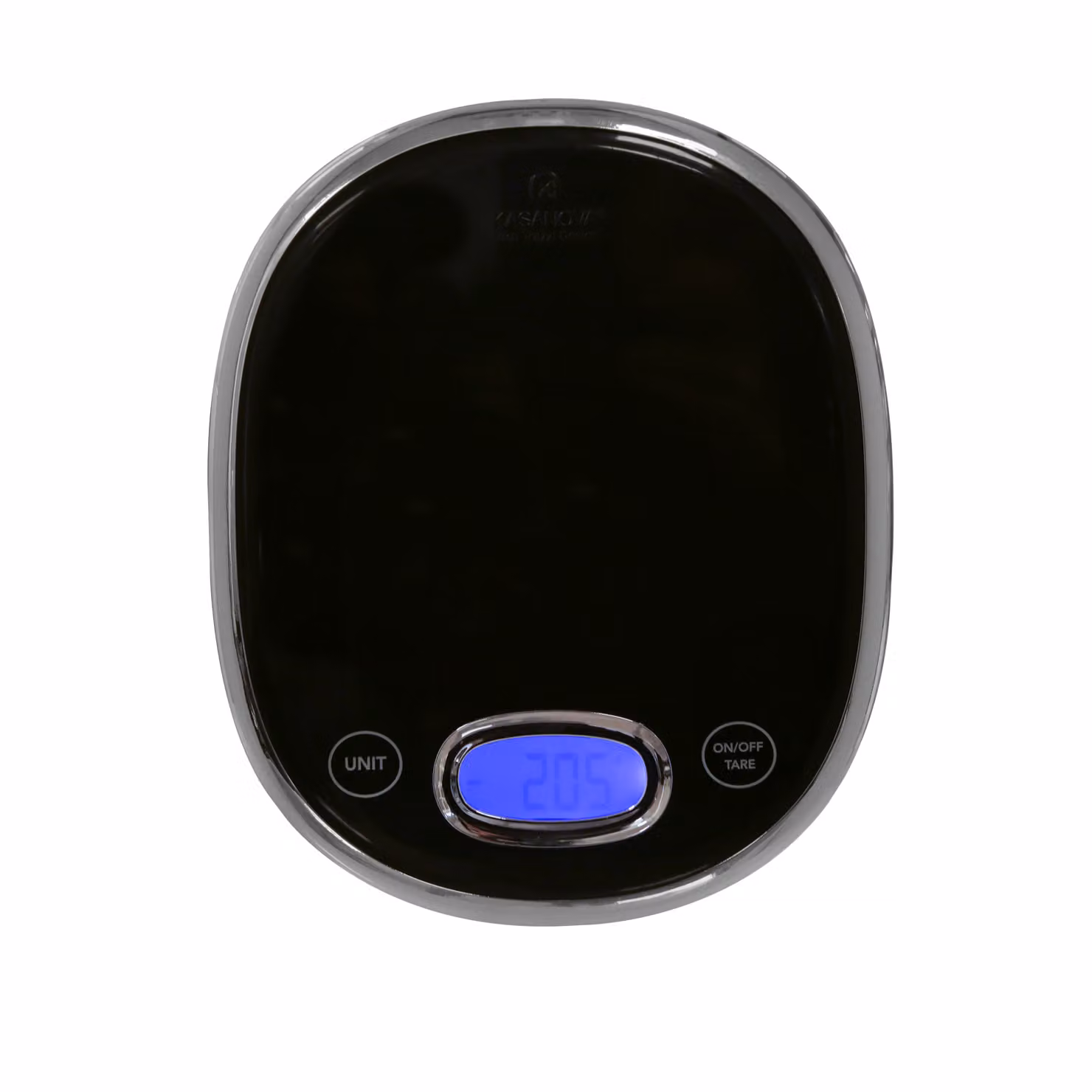 Bilancia digitale da cucina KASANOVA con display digitale e finitura nera cromata, portata 5 kg – 2