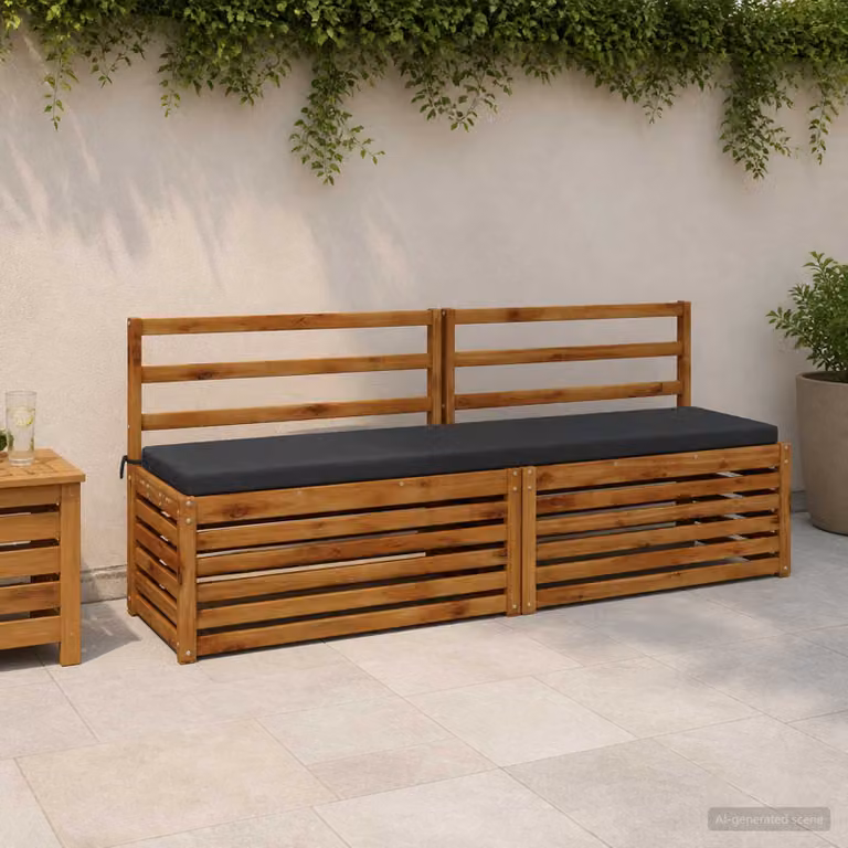 vidaXL Cuscino per panchina SOEST rettangolare in poliestere con rivestimento rimovibile e resistente ai raggi UV colore antracite