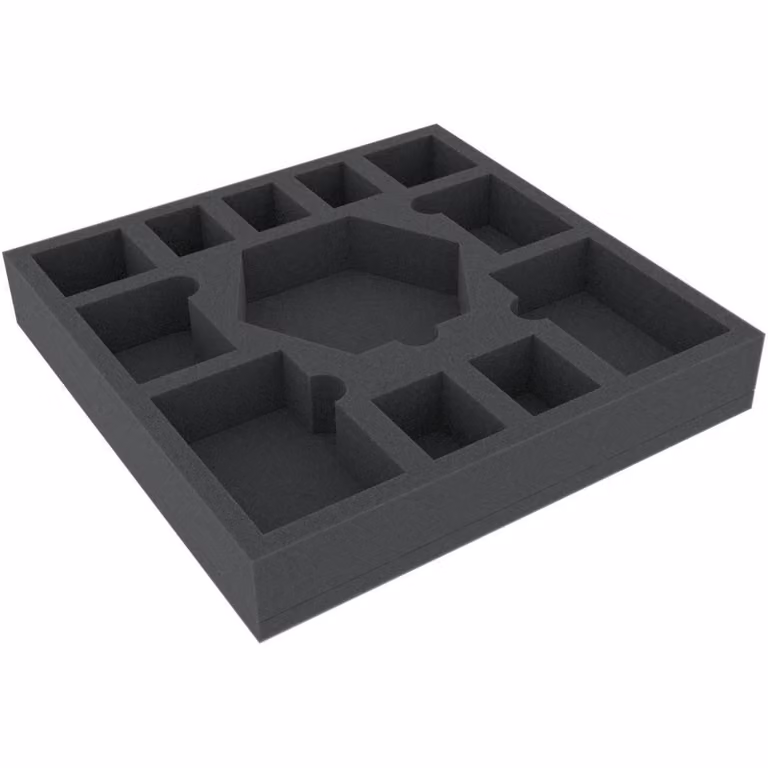 Inserto in schiuma 247x247x40 mm con 12 scomparti per giochi da tavolo