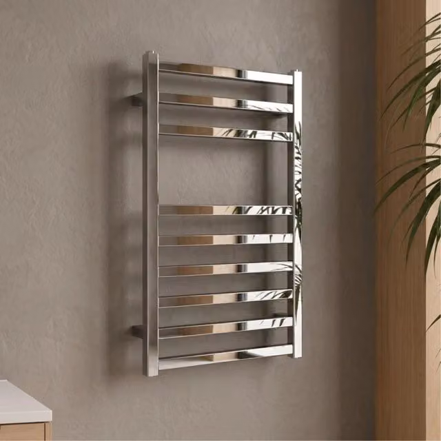 Termoarredo scaldasalviette square cromo lucido per bagno profilo quadro *** finitura- cromo lucido, misure h770xl500...