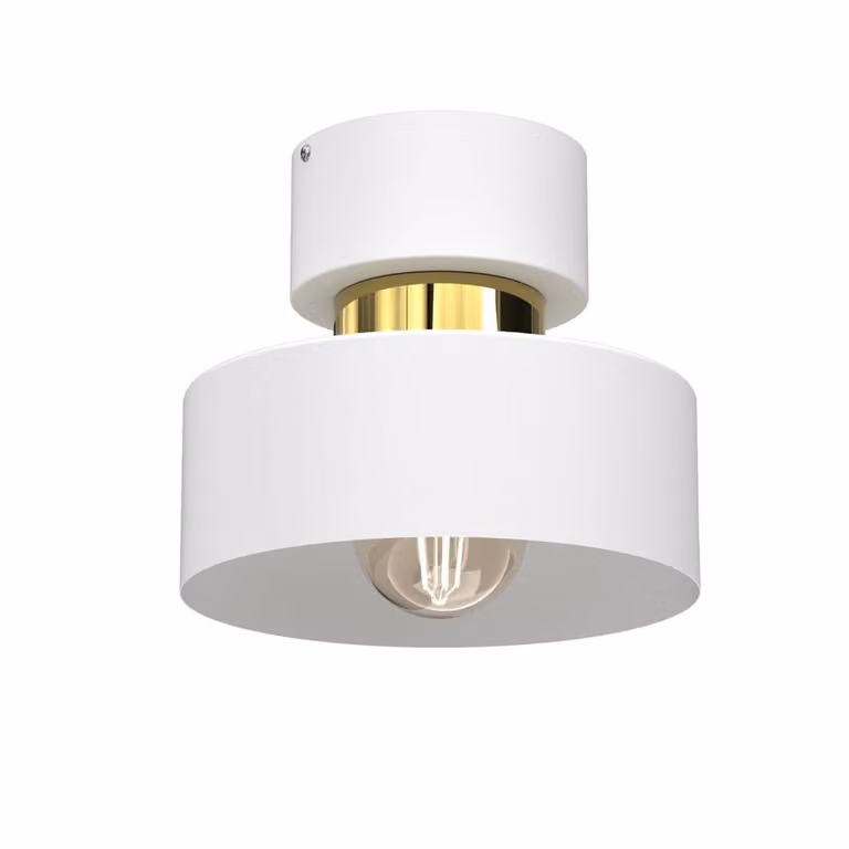 Lampada da soffitto circolare bianca con elemento dorato Marti 1xE27 15W Luminex