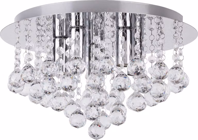 Rabalux 2616 Lampada da soffitto a 5 faretti Corinna, E14, argento, rotonda, stile moderno, ø350 mm