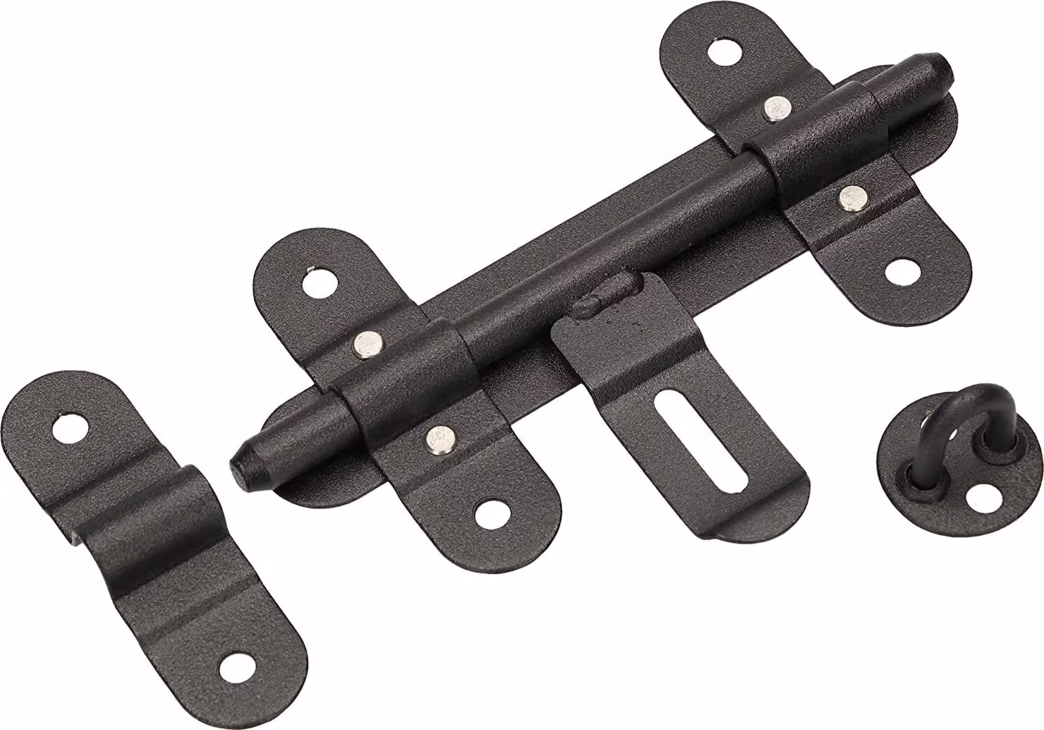 KOTARBAU® Chiavistello per cancello 150 mm nero Chiavistello universale per lucchetto