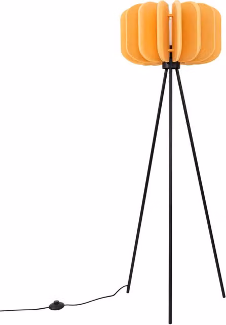 Lampada da terra moderna a sospensione MULA con paralume in feltro arancione spagnolo da 45 cm