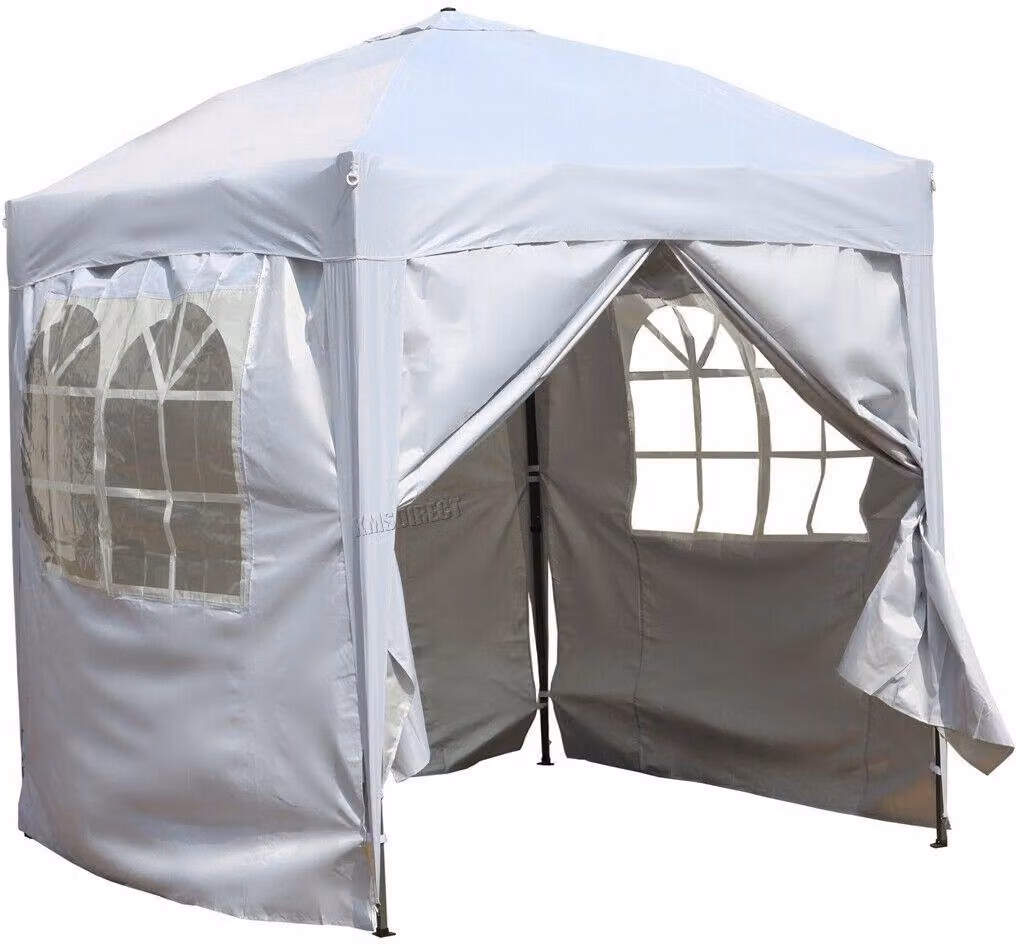 Bc-elec - 578-013 Gazebo pieghevole, gazebo da giardino, gazebo bianco 2X2m con 4 pareti laterali