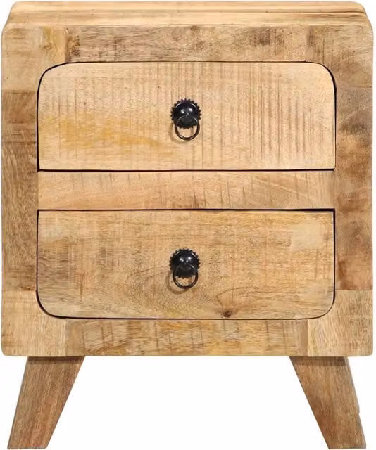 Comodini 2pz 40x32x46 cm in Legno Massello di Mango Grezzo 4104512