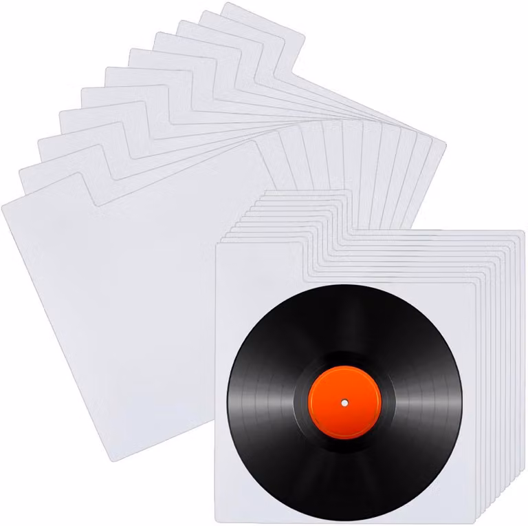 36 divisori per dischi in vinile - divisori per album in plastica - 32 x 35 cm - con etichette - bianchi