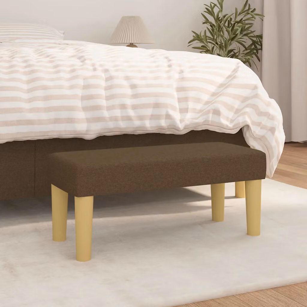 Panca moderna vidaXL in tessuto marrone con struttura in legno L 70 cm x P 30 cm x H 30 cm