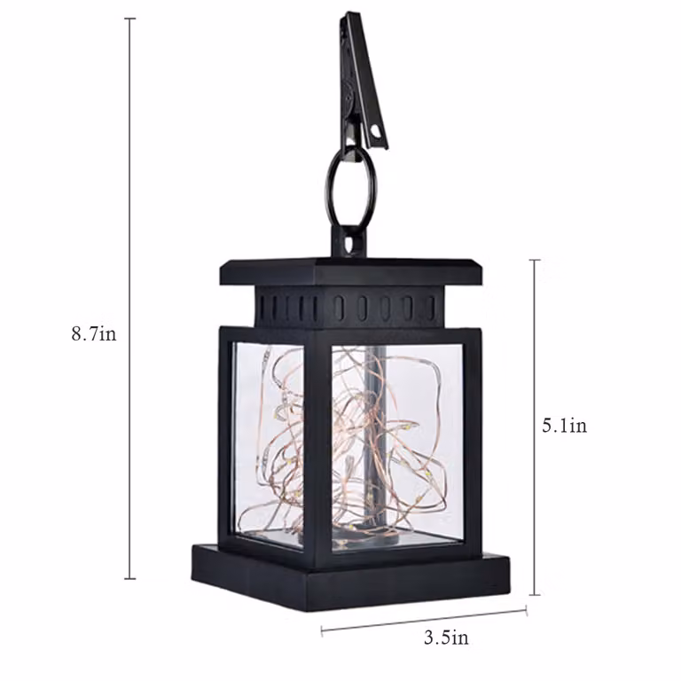 Lanterna solare per esterni: lampada da tavolo a LED con clip di sospensione per giardino, terrazza e architettura paesaggistica