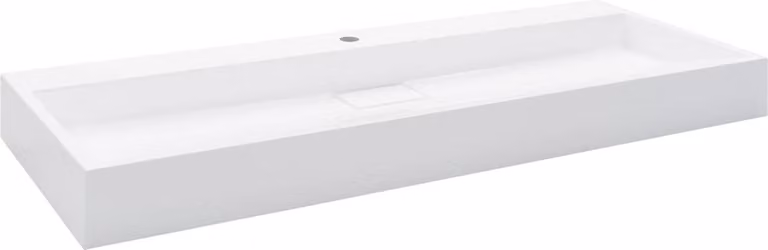 Lavandino 120x46x11 cm Blocco in Marmo/Minerale Bianco
