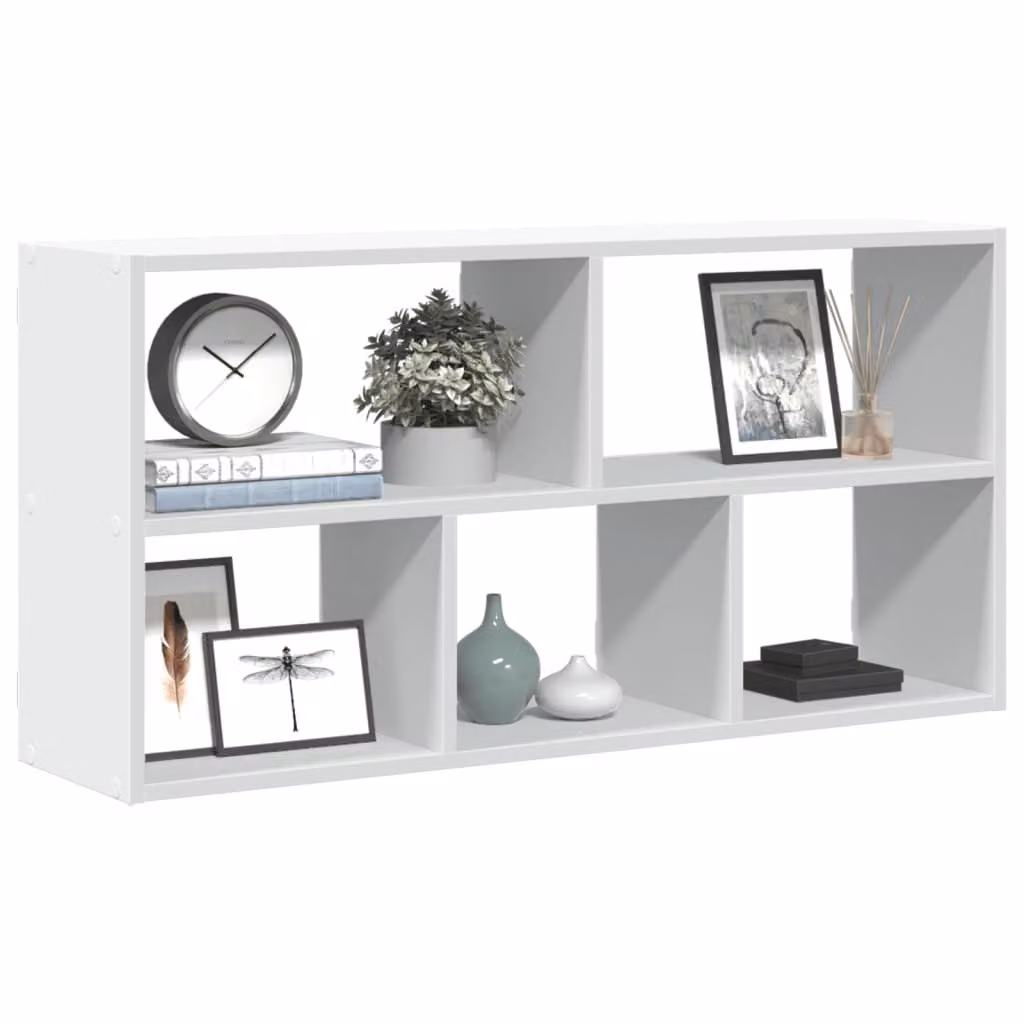 Scaffale a Parete Moderno vidaXL in Legno e MDF Bianco L 100 x P 25 x H 50 cm