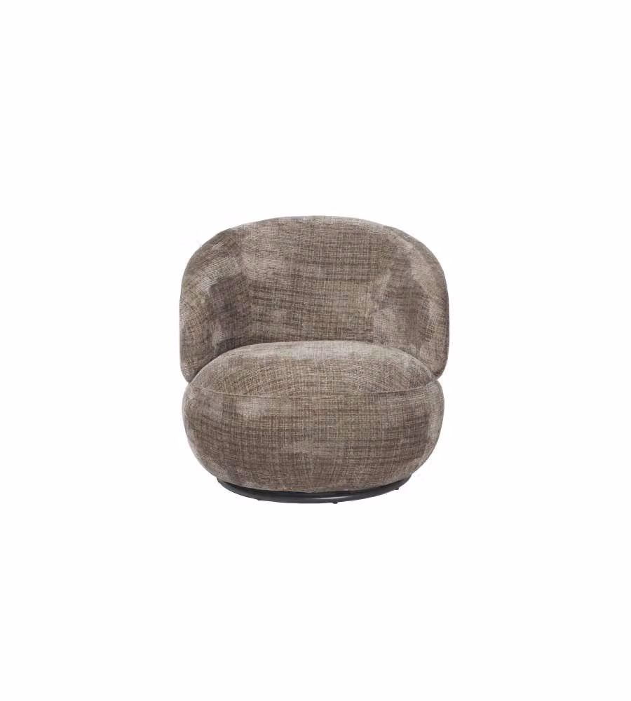 Poltrona girevole Cleo Taupe 74x83x69 cm Tessuto moderno