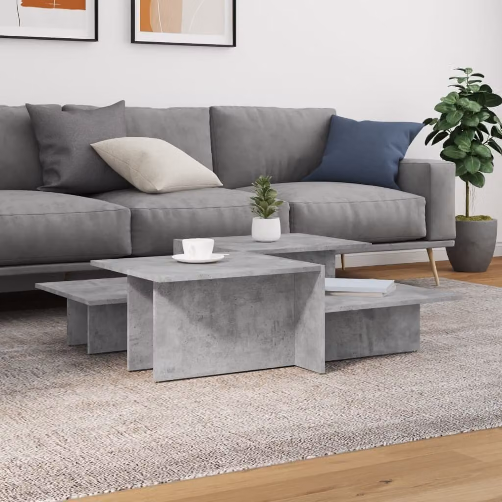 Maison Exclusive - Tavolini da Salotto 2 pz Grigio Cemento in Legno Multistrato