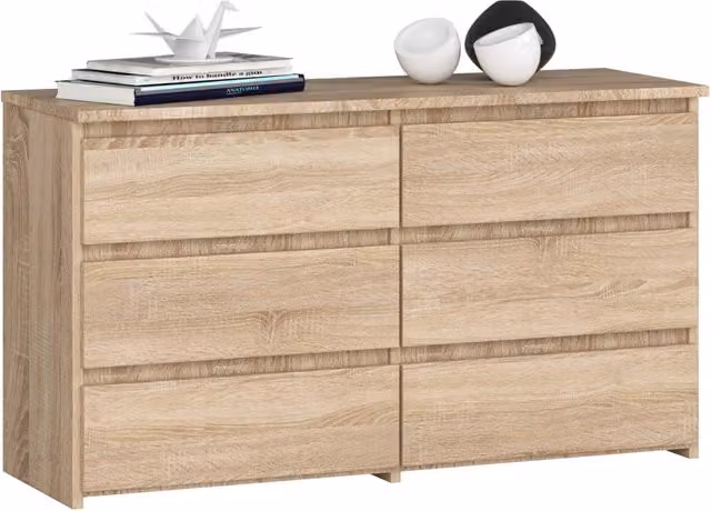 Cassettiera compatta CL100 AKORD Sonoma Quercia con 6 cassetti L 100 cm, P 35 cm, H 57 cm