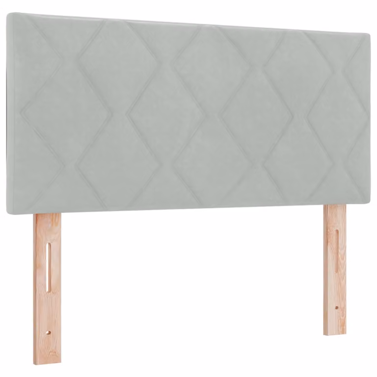 Testiera per letto con illuminazione LED vidaXL in velluto grigio chiaro, larghezza 90 cm