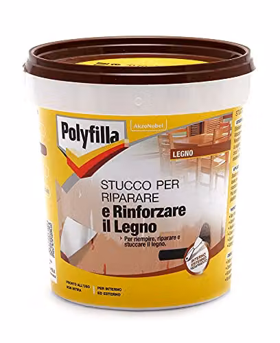 Polyfilla Stucco per Legno Grigio Chiaro 1 kg - Riparazioni Facili e Veloci