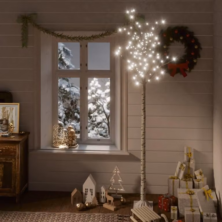 Maison Exclusive - Albero di Natale con 220 luci LED, 2,2 metri, luce bianca fredda, per interni ed esterni