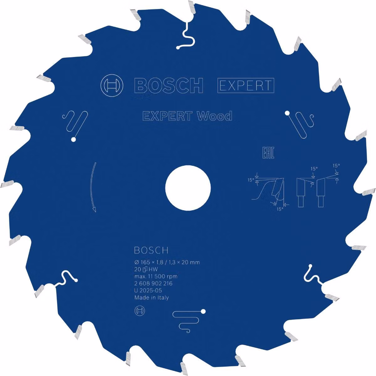 Lama circolare Bosch EXPERT Wood, 165x20 mm, Z20