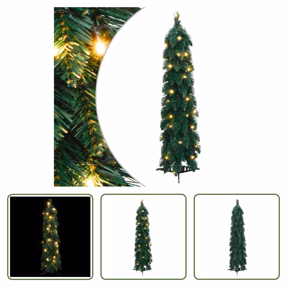 The Living Store Albero di Natale artificiale con illuminazione 45 LED 90 cm