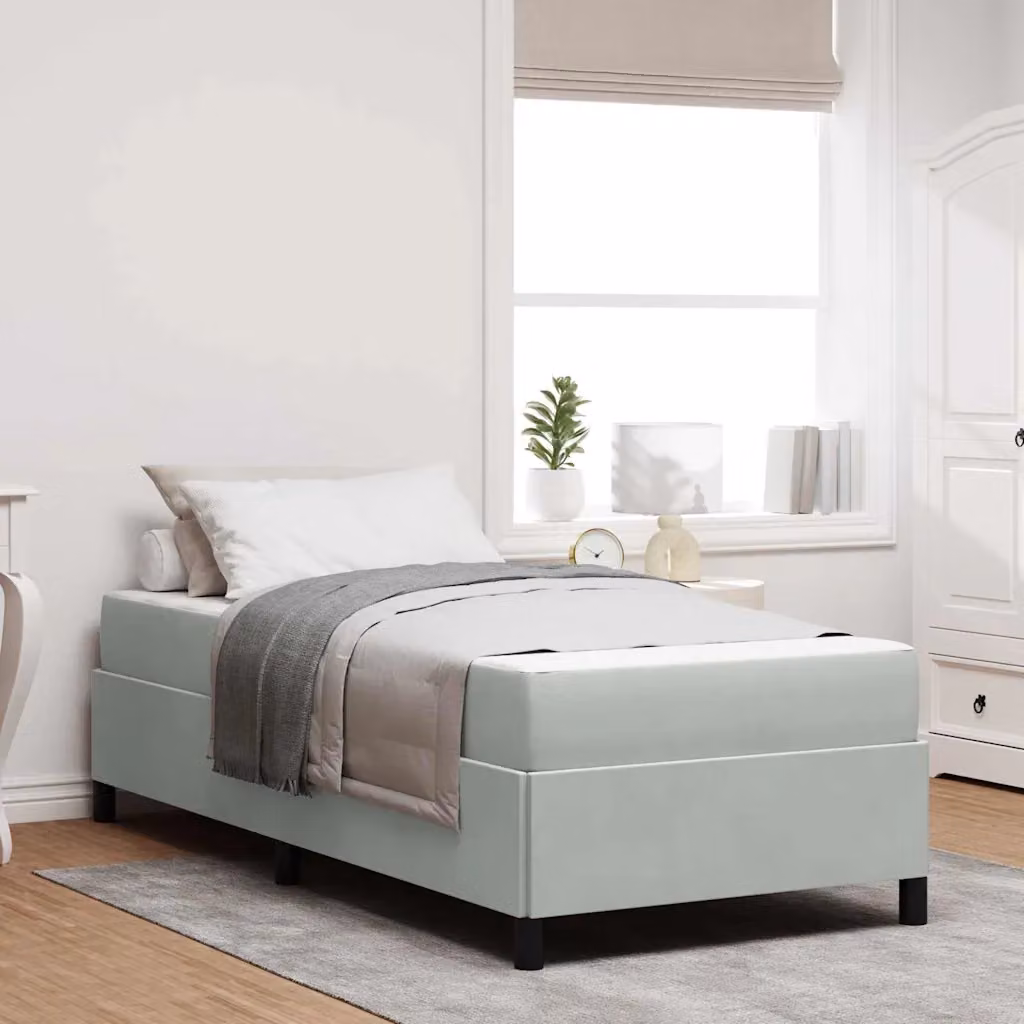 Struttura del letto imbottita vidaXL in tessuto grigio, L/P/H: 200 x 90 x 55 cm – 1