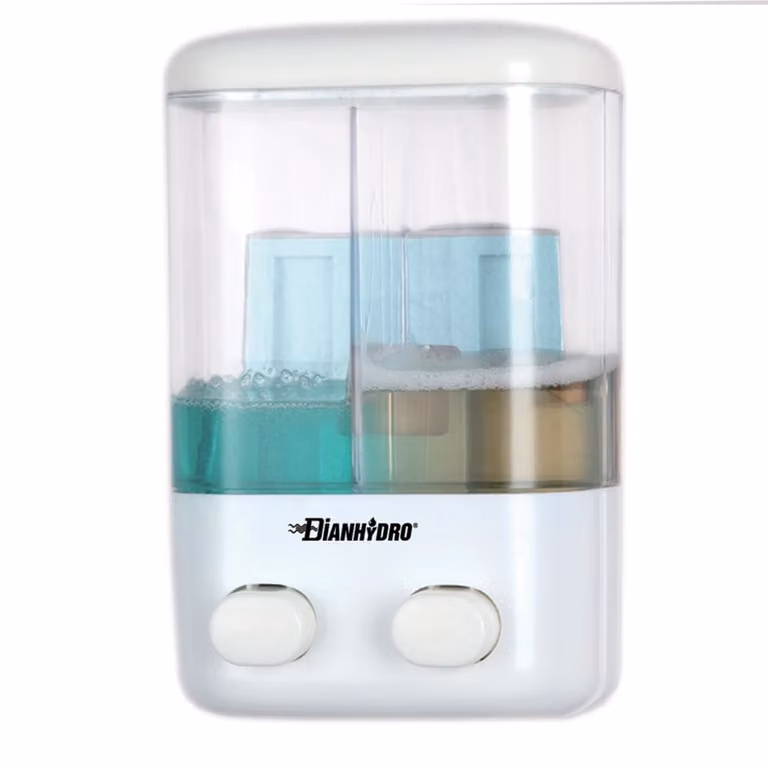 Dispenser di sapone liquido a parete a due vani - Bianco