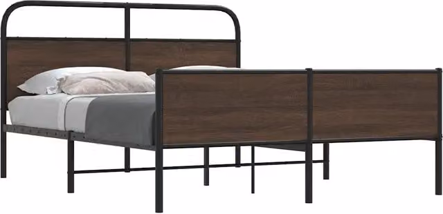 Giroletto senza Materaso in Metallo Rovere Marrone 150x200 cm 3318708