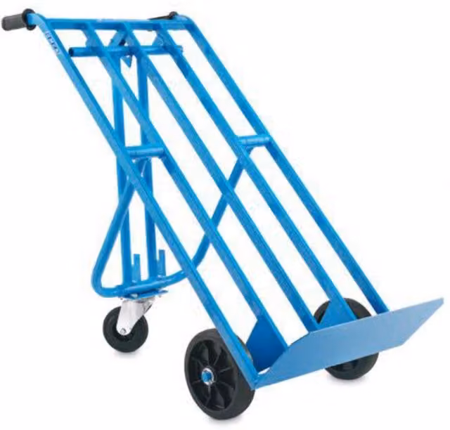Carrello Milleusi 3in1 OMCN 092 con 3 ruote per movimentazione obliqua o stesa, colore blu
