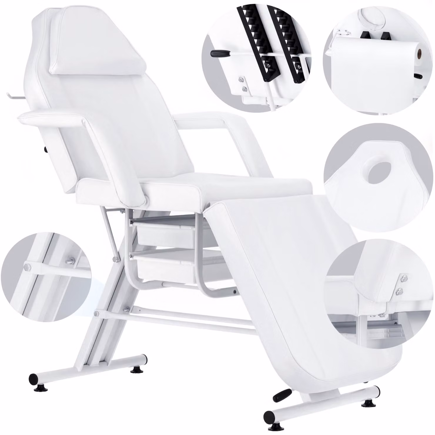 Sedia cosmetica con vasche bianco lettino lettino SPA tatuaggio tattoo